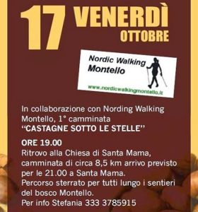 volantino camminata nordica castagnata sotto le stelle 2014