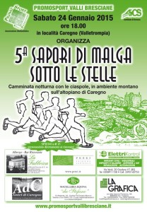 volantino ciaspolata 5a sapori di malga sotto le stelle