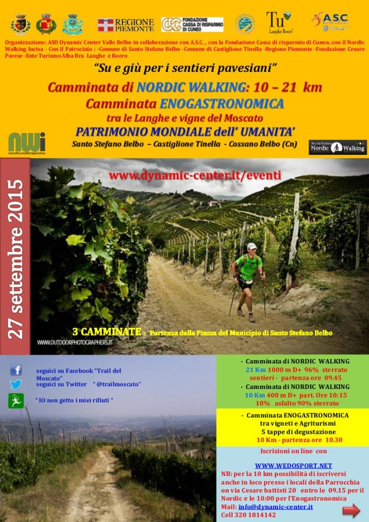 volantino nordic walking e enogastronomica 2015 a Cassano Belbo