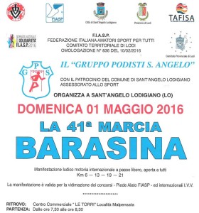 volantino la 41a marcia barasina 2016