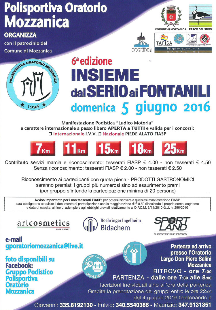 volantino corsa dal serio ai fontanili 2016 mozzanica