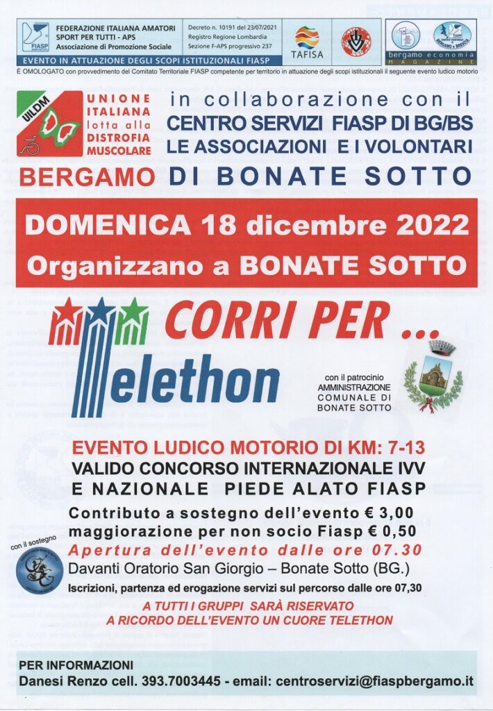 Corri per Telethon 2022 Bonate